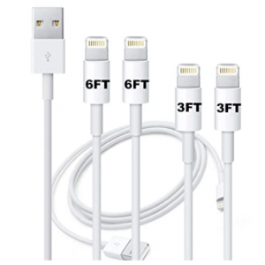 iPhone Charger, 4PACK 3/3/6/6Feet Long USB Charging Cable for $3.99 @Amazon