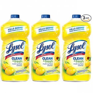 Lysol Clean and Fresh Multi-Surface Cleaner, Lemon and Sunflower, 40 Ounce (Pack of 3) @ Amazon