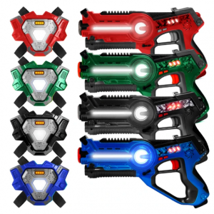 Set of 4 Infrared Laser Tag Blasters and Vests for Kids & Adults @ Best Choice Products