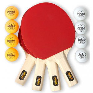 JOOLA 乒乓球套裝4個球拍子 附加8球好價收 @ Amazon