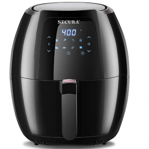 Secura Max 6.3Qt Air Fryer, 1700W Digital Hot Air Fryer | 10-in-1 Oven Oilless Electric Cooker 