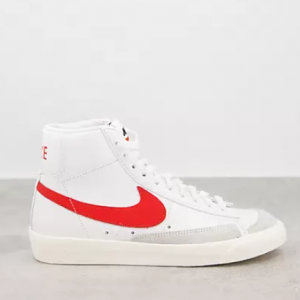 Nike Blazer Mid 77 Trainers in White and Red @ ASOS Asia