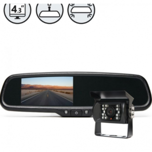 Backup Camera System With Replacement Mirror Monitor for $317.99 @Rear View Safety