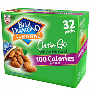 Blue Diamond Almonds Whole Natural Raw Snack Nuts, 100 Calorie Travel Bags, 32 count @ Amazon