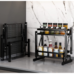 Apsan 金属可折叠2层调味品收纳架 @ Amazon