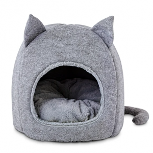 Harmony Fellow Feline Hooded Igloo Cat Bed, 15.5" L x 15.5" H @ Petco