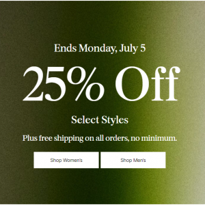 25% Off Select Styles @ prAna 