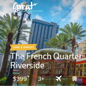 The French Quarter: Hilton New Orleans Riverside - 3 nights from $399 @Shermans Travel 