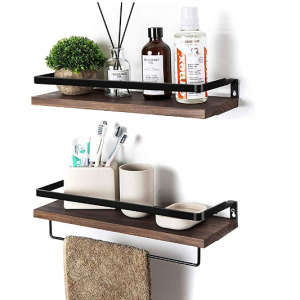 SODUKU 厨房、卫生间壁挂式收纳储物架 2件装 棕色款 @ Amazon