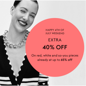 4th Of July Sale - Up To 65% Off + Extra 40% Off Select Styles @ THE OUTNET US