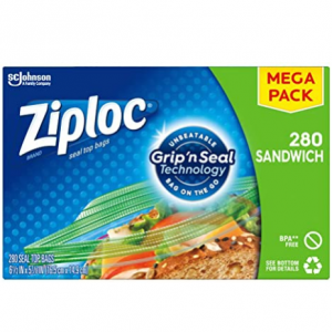 Ziploc 三明治和零食袋,280 个