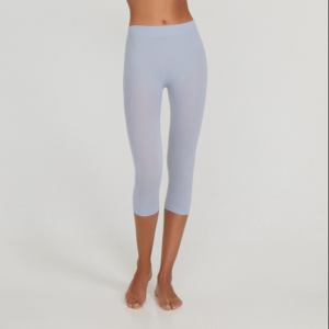 Легинсы со средней посадкой 3/4 лазурно-голубой