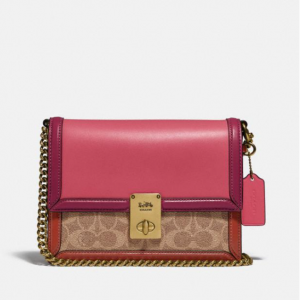 Coach美国官网 Coach Hutton 老花拼色链条包5折特卖