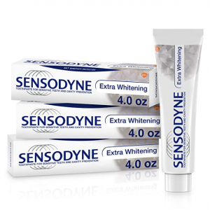 Sensodyne Toothpaste for Sensitivity, Extra Whitening, 4 Ounce (Pack of 3) @ Amazon