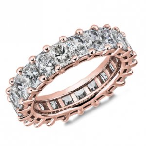 Blue Nile Classic Radiant-Cut Diamond Eternity Ring in 18k Rose Gold (5 1/2 ct. tw.)