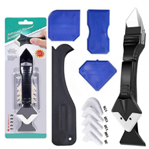 LEUEK 填缝美缝工具11件套 含不锈钢头和硅胶头 @ Amazon