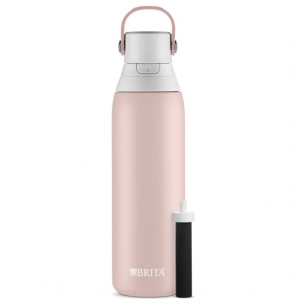 Brita Stainless Steel Water Filter Bottle, 20 oz, Rose @ Amazon