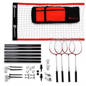 MD Sports Advanced Outdoor Badminton Set, Lawn Game, Red/Black @ Walmart 