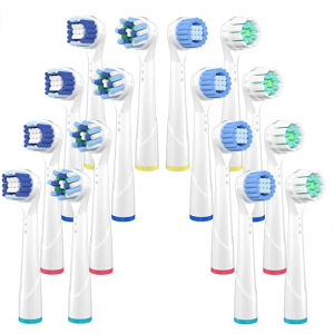 Uliber Replacement Brush Heads Compatible with Oral B Braun, Pack of 16 @ Amazon