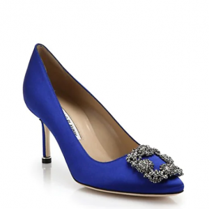 Manolo Blahnik Hangisi 70 Embellished Satin 高跟鞋