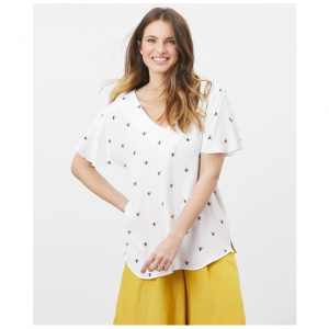 Joules Afia Bee Print Short Sleeve Blouse