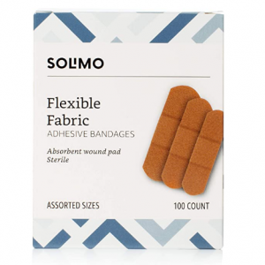 Solimo Flexible Fabric Adhesive Bandages, Assorted Sizes, 100 Count @ Amazon