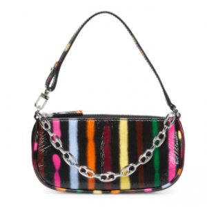 By Far Mini Rachel Striped Leather Shoulder Bag Sale @ Saks Fifth Avenue 