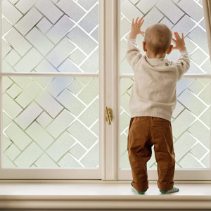 Coavas 格纹磨砂隐私窗贴 17.7 x 78.7 in @ Amazon