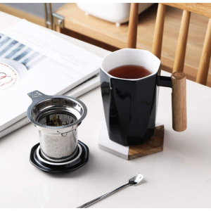 SWEEJAR 17盎司陶瓷马克杯 带不锈钢滤茶器 @ Amazon