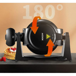 AIICOOK 180° 翻转比利时双华夫饼机 @ Amazon
