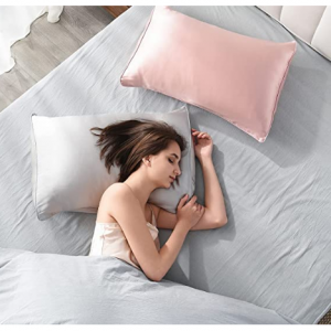 YANXUAN 天然6A桑蚕丝枕套眼罩组合，2色可选 @ Amazon