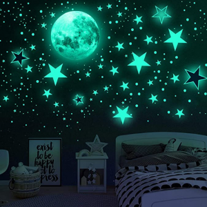 Airsnigi 1120PCS Adhesive Wall Stickers,Including Glow Stars and The Moon @ Amazon