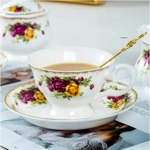 Daveinmic Ceramic Bone china Tea Cup and Saucer Set of One @  Amazon