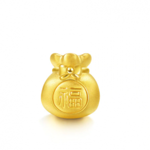 Chow Sang Sang Charme 'Blessings & Culture' 999 Gold Fortune Bag Charm