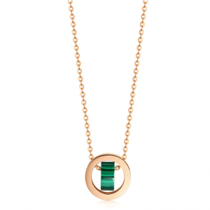 Chow Sang Sang Minty Collection 18K Red Gold Malachite Necklace