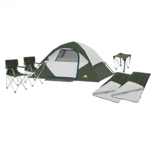 Ozark Trail 4人戶外露營帳篷6件套 含折疊椅、睡袋、旅行桌 @ Walmart