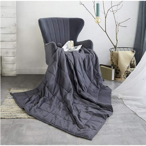Ourea Weighted Blanket Twin, Cooling Heavy Blanket 15 pounds, 48"x 72", Dark Grey @ Amazon