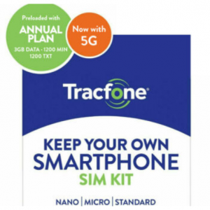 Extra 20% off Tracfone 1-Year Prepaid Smartphone Plan w/ 1200 Min, 1200 Texts & 3GB Data @eBay