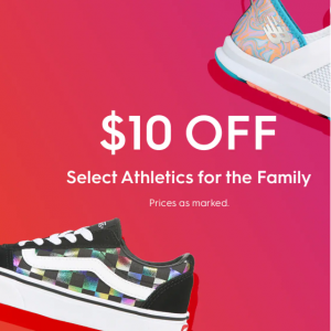 $10 Off Select Athletics  For The Family（Nike, Adidas, Puma & More）@ Famous Footwear