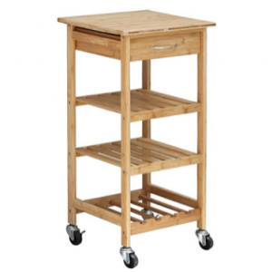 Oceanstar 带滑轮三层木质收纳架 可收纳葡萄酒 @ Amazon