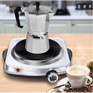 SUNAVO 便携式不锈钢烹饪电炉 1500W 小火锅、户外必备 @ Amazon