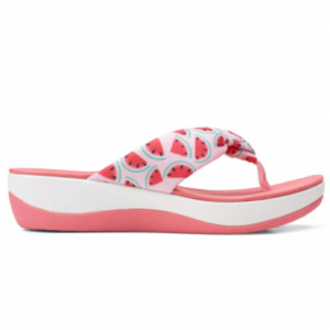 Clarks西瓜图案夹脚厚底凉拖