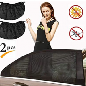 Amazon - Dongzhen 側車窗遮陽彈力透氣網狀遮陽簾 2 件裝 ，現價$6.49