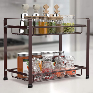 F-color 双层收纳架，厨房浴室都可用 @ Amazon