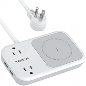 Amazon - TESSAN 2x交流 2xUSB 插线板 带15W无线充电板，立减$10