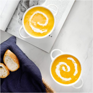 白色双耳瓷碗20oz 6件套 @ Amazon