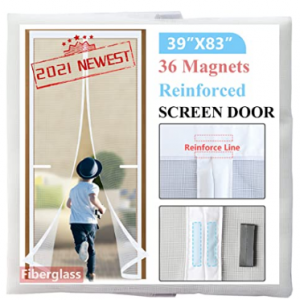 Dysome 升级玻璃纤维 磁吸式防虫防蚊纱门 白色 39" x 83" @ Amazon
