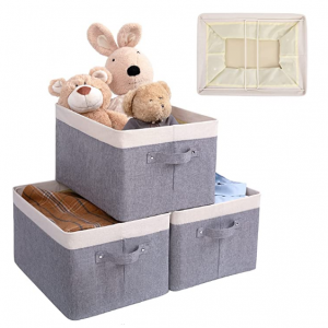 HOUSE AGAIN 大号可折叠布艺储物篮 3个 @ Amazon