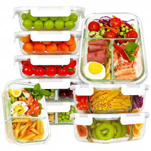 Bayco 带分格玻璃食物保鲜盒 9个 @ Amazon