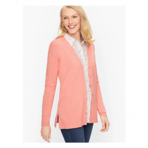 Talbots 粉色修身开衫